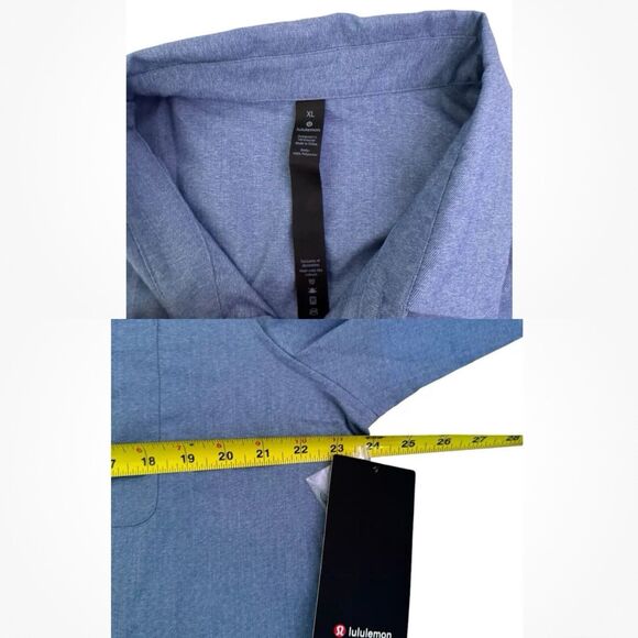 Lululemon XL Button Down Shirt Masons Peak Long Sleeve Flannel Blue commission - Picture 11 of 11